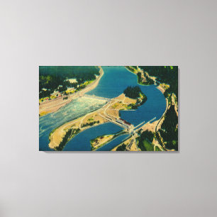 Toile Barrage et fleuve Columbia de Bonneville d'air