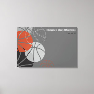 Toile Barre FRAÎCHE Mitzvah de BASKET-BALL Signe-Dans le