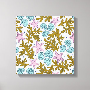 Toile Barrière de corail animal de l'océan tropical géom