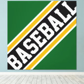 Toile BASEBALL Amusant Dynamique Vert Noir Orange Rayure (Insitu (Plancher de Bois))