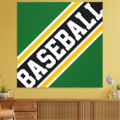 Toile BASEBALL Amusant Dynamique Vert Noir Orange Rayure (Insitu(Salon))