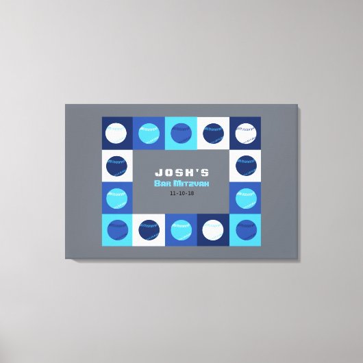 Toile BASEBALL Bar Bat mitzvah Se connecter Bureau (Recto)