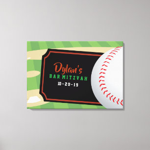 Toile BASEBALL Bar Bat mitzvah Se connecter Bureau