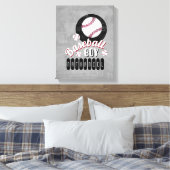 Toile baseball boy sport quote ajouter votre nom gris (Insitu(Chambre))