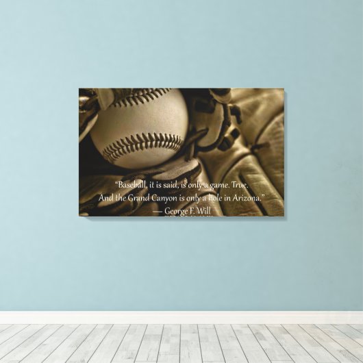 Toile Baseball, Glove et George Will Citation (Insitu (Plancher de Bois))