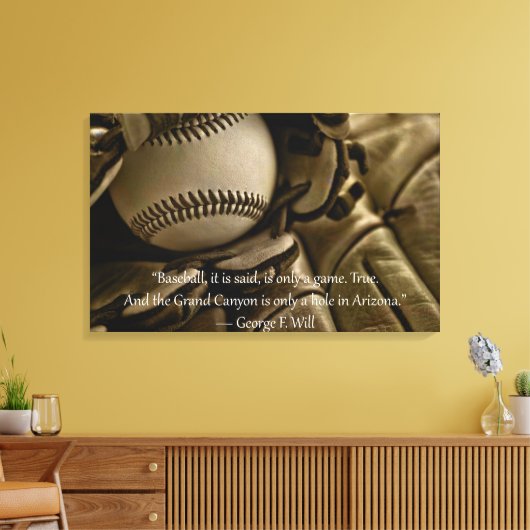 Toile Baseball, Glove et George Will Citation (Insitu(Salon))
