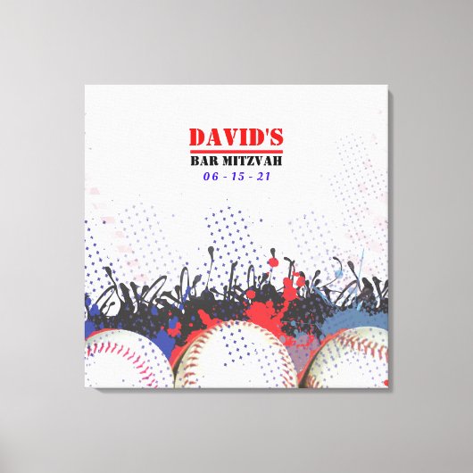 Toile BASEBALL SPLATTER Bar Mitzvah Connexion Carte mémo (Recto)