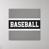 Toile BASEBALL Sportif Athlète Noir Blanc Gris Gris (Recto)