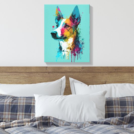 Toile Basenji - Graffiti Neon Enk Splash (Insitu(Chambre))