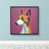 Toile Basenji - Portrait de Chien (Insitu (Plancher de Bois))