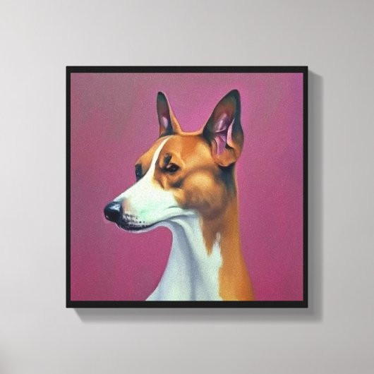 Toile Basenji - Portrait de Chien (Recto)