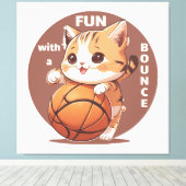 Toile basket-ball chat (Insitu (Plancher de Bois))