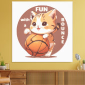 Toile basket-ball chat (Insitu(Salon))