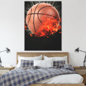 Toile Basket-ball enflammé (Insitu(Chambre))