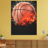 Toile Basket-ball enflammé (Insitu(Salon))