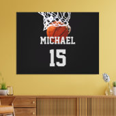 Toile Basket-ball Votre nom (Insitu(Salon))
