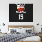 Toile Basket-ball Votre nom (Insitu(Chambre))