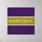 Toile BASKETBALL Athlétique Violet Olive Doré Rayures (Recto)
