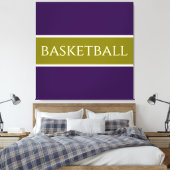 Toile BASKETBALL Athlétique Violet Olive Doré Rayures (Insitu(Chambre))
