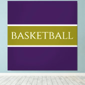 Toile BASKETBALL Athlétique Violet Olive Doré Rayures (Insitu (Plancher de Bois))
