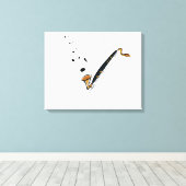 Toile Basse Clarinet avec notes musicales (Insitu (Plancher de Bois))