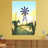 Toile Basse-cour et moulin à vent (Insitu(Salon))