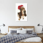 Toile Basset hound à Santa hat (Insitu(Chambre))