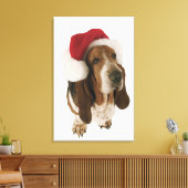 Toile Basset hound à Santa hat (Insitu(Salon))
