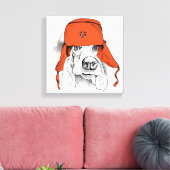 Toile Basset Hound | Casquette rouge Ushanka (Insitu(Salon))