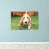 Toile Basset Hound chiot marchant (Insitu (Plancher de Bois))