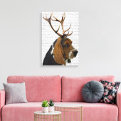 Toile Basset Hound et Antlers (Insitu(Salon))