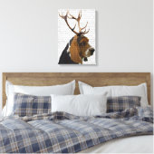 Toile Basset Hound et Antlers (Insitu(Chambre))