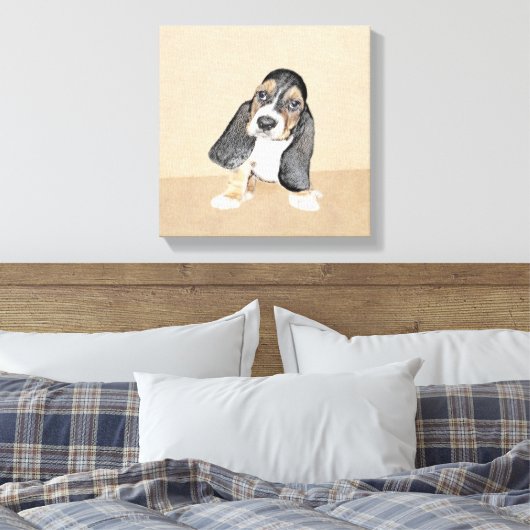 Toile Basset Hound Peinture Chiot - Art Chien original (Insitu(Chambre))