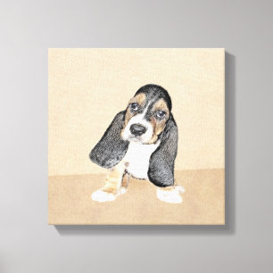 Toile Basset Hound Peinture Chiot - Art Chien original
