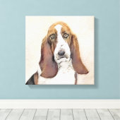 Toile Basset Hound Peinture - Cute Original Chien Art (Insitu (Plancher de Bois))