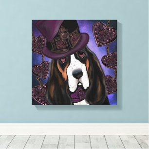 Toile Basset Hound STEAMPUNK