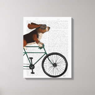 Toile Basset Hound sur bicyclette