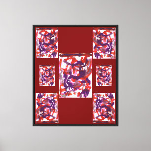 Toile Bassin de aquarelles en violet et rouge