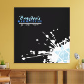 Toile BAT MITZVAH de la barre d'étoiles BLUE SPLATTER Co (Insitu(Salon))