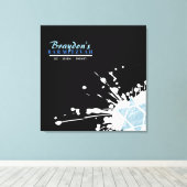 Toile BAT MITZVAH de la barre d'étoiles BLUE SPLATTER Co (Insitu (Plancher de Bois))