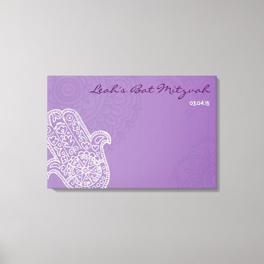Toile Bat mitzvah Hemsa Canvas Connexion Carte-violet (Recto)