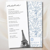 Toile Bat mitzvah Tour Eiffel Elégant Menu