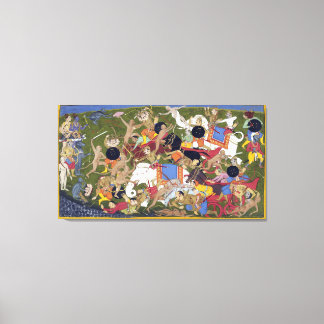 Toile Bataille à Lanka Ramayana Udaipur Inde Sahibdin