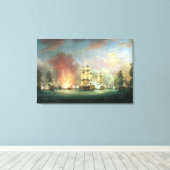 Toile Bataille au clair de lune : bataille au large du c (Insitu (Plancher de Bois))