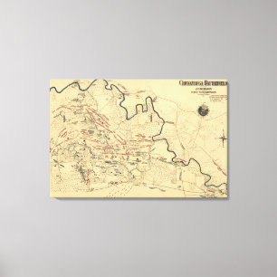 Toile Bataille de Chickamauga - Guerre civile Carte pano