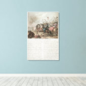 Toile Bataille de Fontenoy, 1745, gravée par Louis Le Co (Insitu (Plancher de Bois))