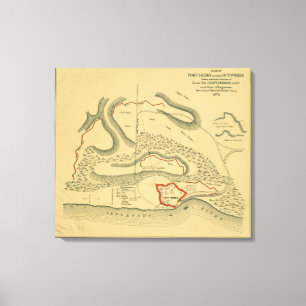 Toile Bataille de fort Henry - carte panoramique de