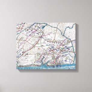 Toile Bataille de Shiloh - carte panoramique 3 de guerre