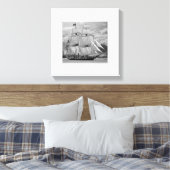 Toile Bateau à voile blanc et noir goélette  (Insitu(Chambre))