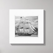 Toile Bateau à voile blanc et noir goélette  (Recto)
